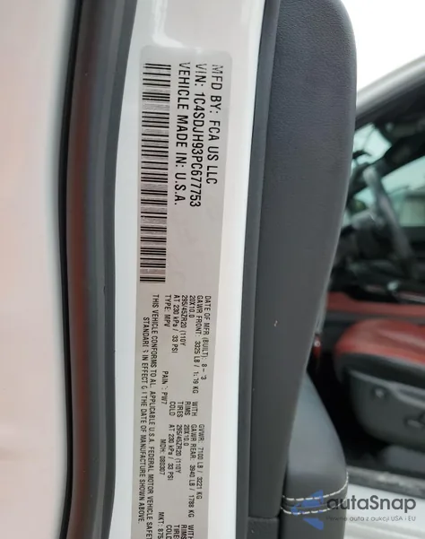 2023 Dodge Durango Srt Hellcat из США, поврежденный, VIN 1C4SDJH93PC677753